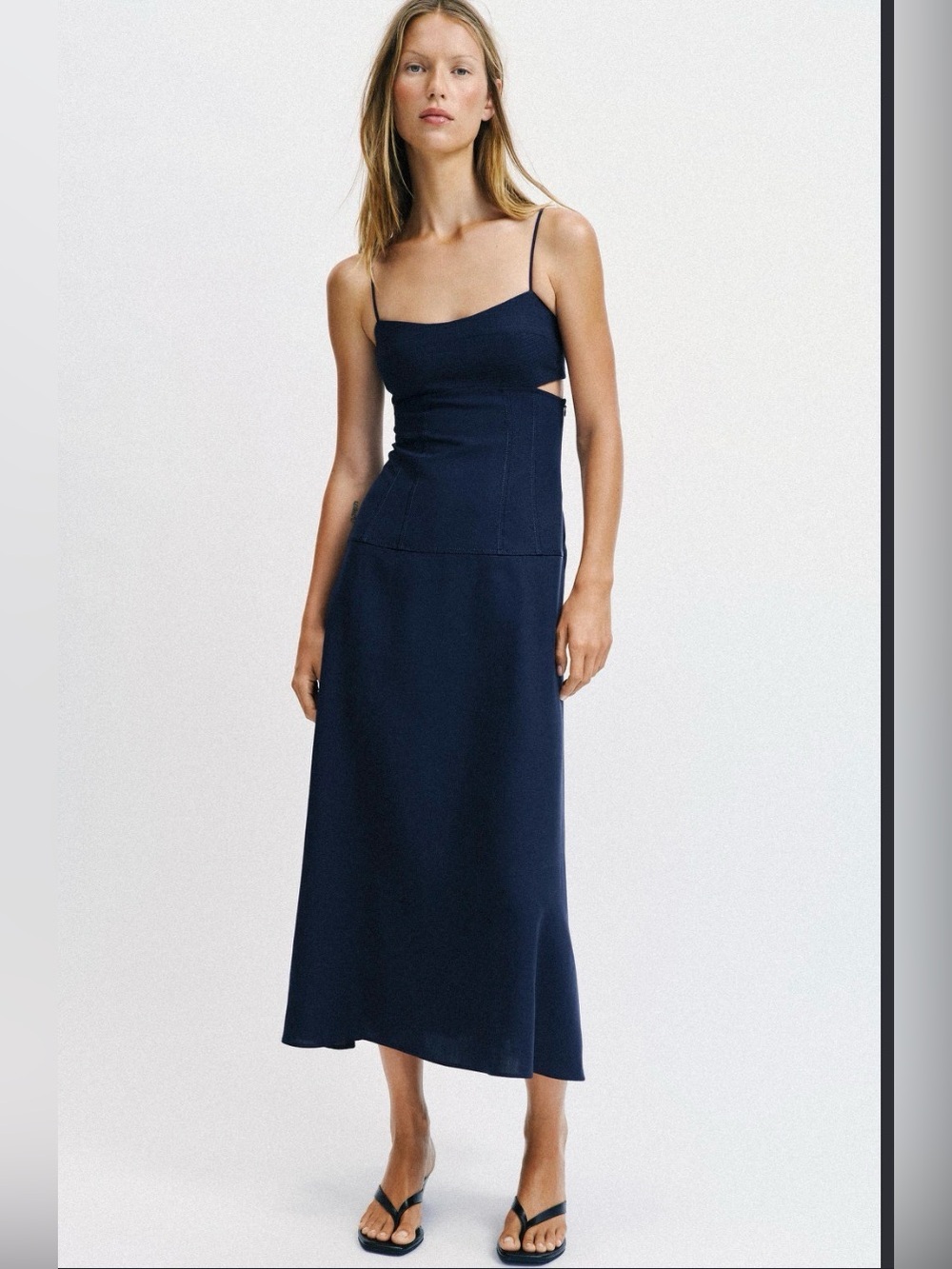 Zara Cutout Midi Dress Size Medium NWT
